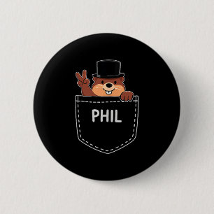Badge Rond 5 Cm Conception de poche de jour de la marmotte mignonn