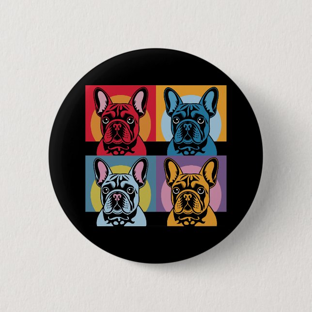 Badge Rond 5 Cm Conception de Pop pour Chien à Chien à Chien (Devant)