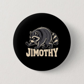 Badge Rond 5 Cm Conception de Raton Laveur Jimothy Rétro 80s
