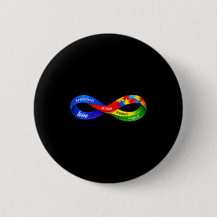 Badge Rond 5 Cm Conception de ruban infini autisme neurodiversité