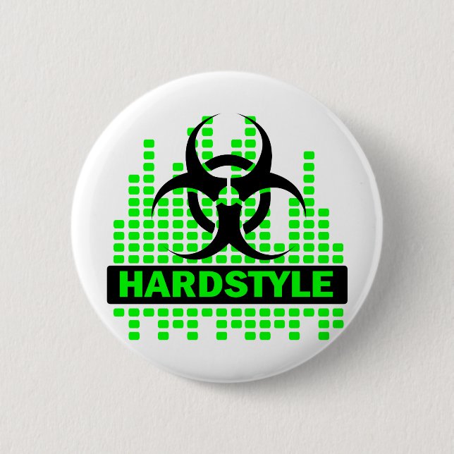 Badge Rond 5 Cm Conception de rythme de Hardstyle (Devant)