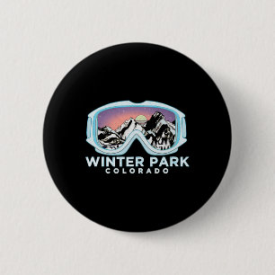 Badge Rond 5 Cm Conception de ski de Winter Park Winter Park, Co S