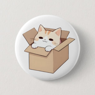 Badge Rond 5 Cm Conception de sticker Kawaii Chat Mignon dans une