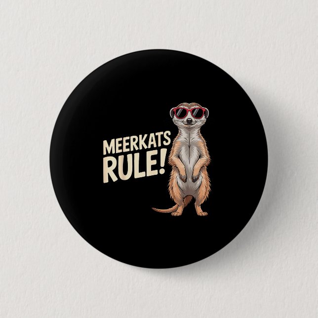 Badge Rond 5 Cm Conception de suricate pour hommes femmes enfants  (Devant)
