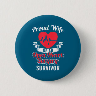 Badge Rond 5 Cm Conception de survivante de chirurgie à cœur ouver
