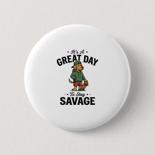Badge Rond 5 Cm Conception de T-Shirt avec Gravure Vintage Savage