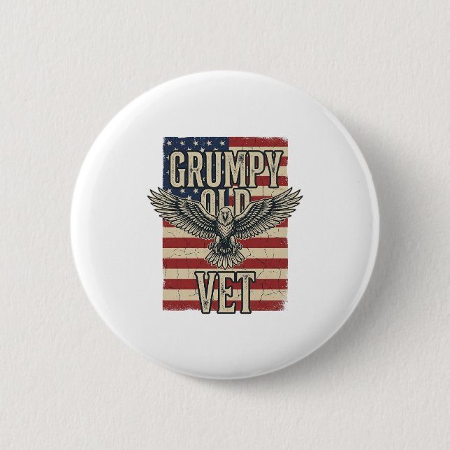 Badge Rond 5 Cm Conception de T-shirt de drapeau d'aigle patriotiq (Devant)