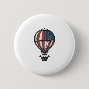 Badge Rond 5 Cm Conception de T-shirt de montgolfière patriotique 