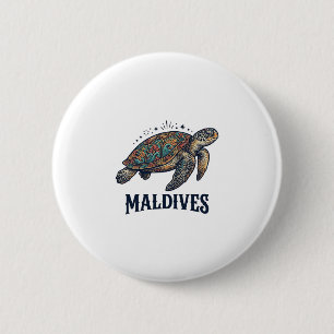 Badge Rond 5 Cm Conception de T-shirt de voyage Tortue de mer vint