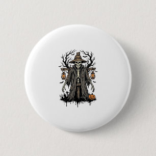 Badge Rond 5 Cm Conception de T-shirt d'épouvantail squelette Hall