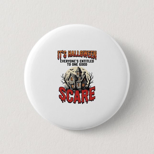 Badge Rond 5 Cm Conception de T-shirt effrayant de maison hantée H (Devant)