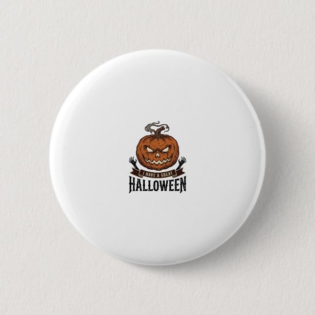 Badge Rond 5 Cm Conception de T-shirt gothique de citrouille d'Hal (Devant)