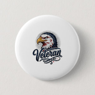 Badge Rond 5 Cm Conception de T-shirt Patriotique Vétéran Eagle Vi