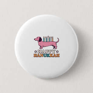 Badge Rond 5 Cm Conception de T-shirt pour chien avec Menorah de D