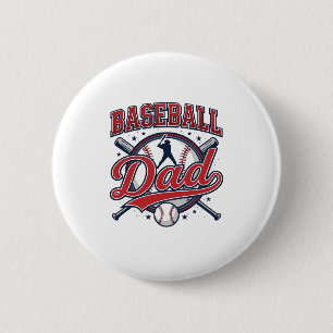 Badge Rond 5 Cm Conception de T-shirt pour papa de baseball vintag