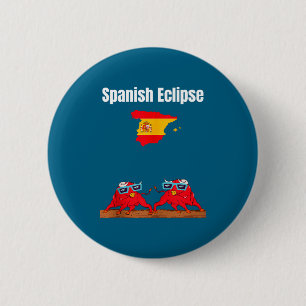 Badge Rond 5 Cm Conception de taureaux amateur d'éclipses solaires