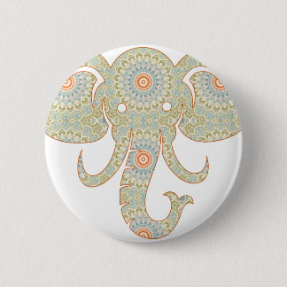 Badge Rond 5 Cm Conception de tête d'éléphant de mandala