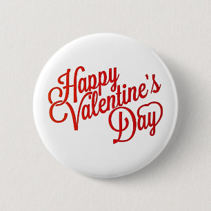 Badge Rond 5 Cm Conception de texte Heureuse Sainte-Valentin