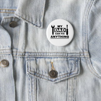 Badge Rond 5 Cm Conception de texte Papa peut réparer n'importe qu