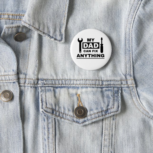Badge Rond 5 Cm Conception de texte Papa peut réparer n'importe qu (En situation)