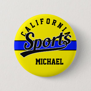 Badge Rond 5 Cm Conception de texte : SPORT noir + votre propre te