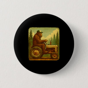 Badge Rond 5 Cm Conception de tracteur Bigfoot pour agriculteur po