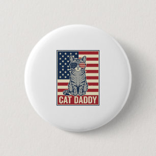 Badge Rond 5 Cm Conception de vecteur de chat patriotique Cat Dadd