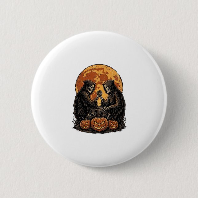 Badge Rond 5 Cm Conception de vecteur de citrouille d'Halloween de (Devant)