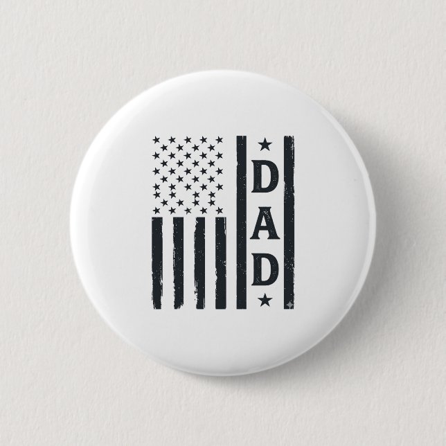 Badge Rond 5 Cm Conception de vecteur de drapeau américain de papa (Devant)