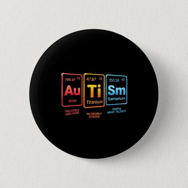 Badge Rond 5 Cm Conception d'élément de science sur l'autisme insp (Devant)