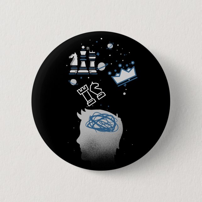 Badge Rond 5 Cm Conception des échecs (Devant)