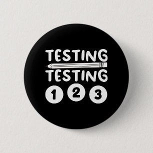 Badge Rond 5 Cm Conception Des Tests D'Enseignant Pour Hommes Femm