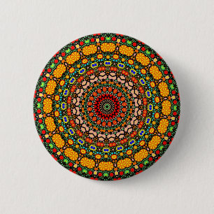 Badge Rond 5 Cm Conception détaillée de mandala