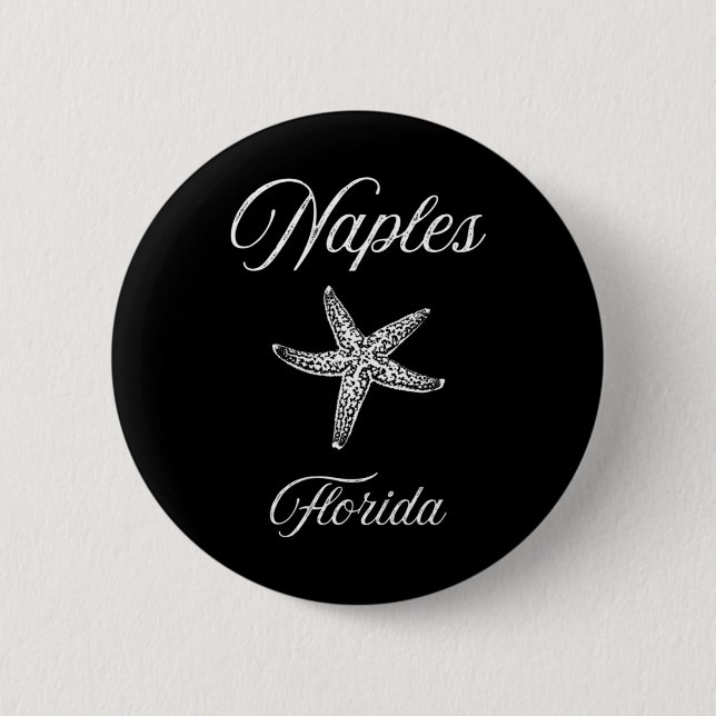 Badge Rond 5 Cm Conception d'étoile de mer de Naples Fl  (Devant)