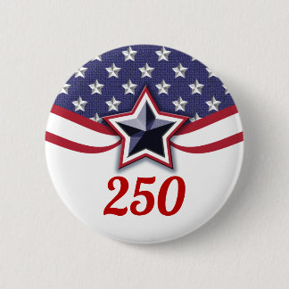 Badge Rond 5 Cm Conception d'étoiles et de rayures America 250