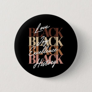 Badge Rond 5 Cm Conception d'histoire noire pour femmes Amour noir