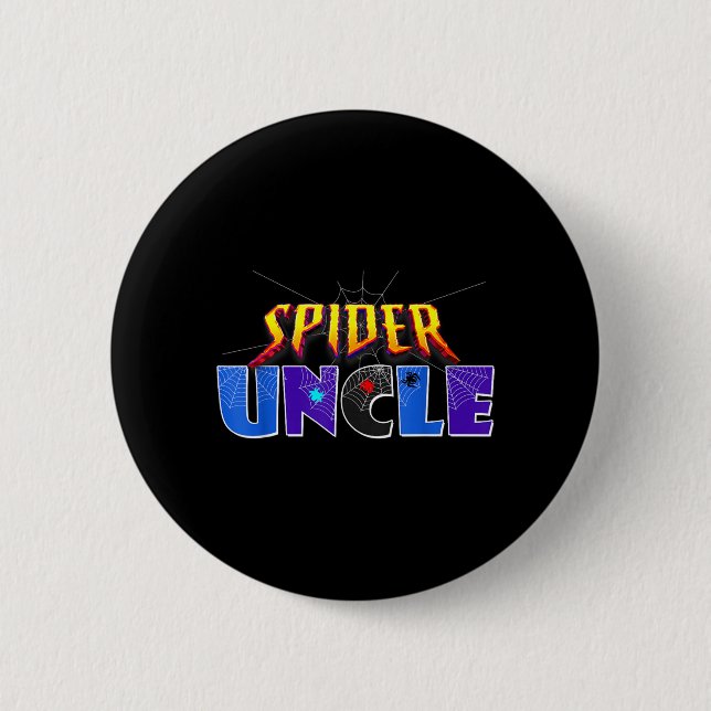 Badge Rond 5 Cm Conception d'oncle araignée Fête des pères tenue a (Devant)