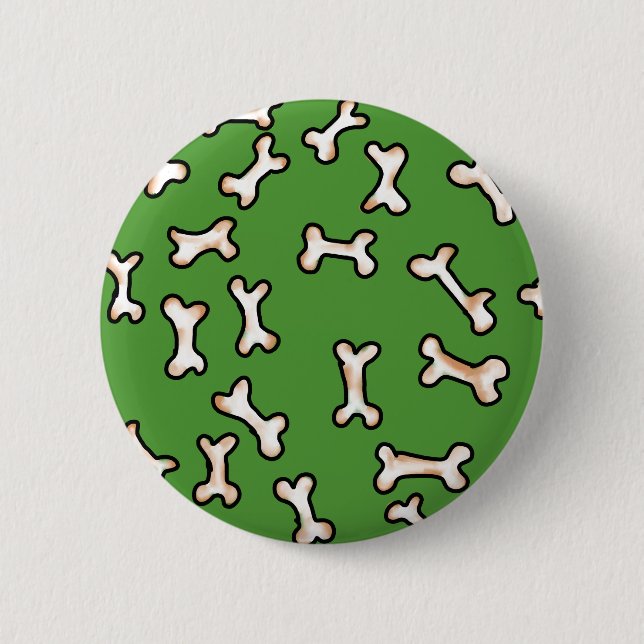Badge Rond 5 Cm Conception d'os (Devant)