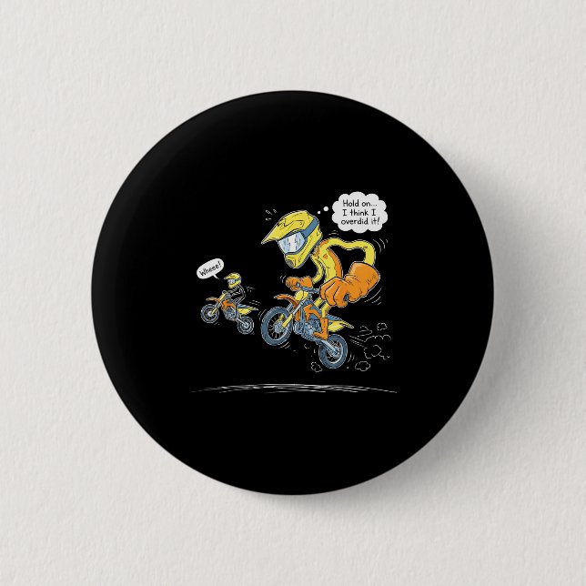 Badge Rond 5 Cm Conception drôle de course de moto cross père fils (Devant)