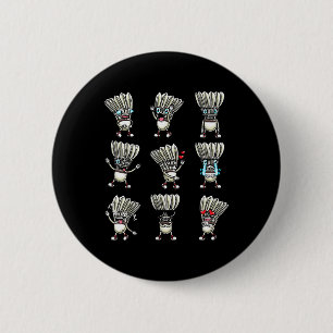 Badge Rond 5 Cm Conception drôle de joueur de volant de badminton