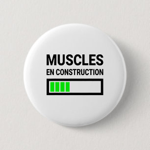 Badge Rond 5 Cm Conception drôle et amusante pour bodybuildeur fra
