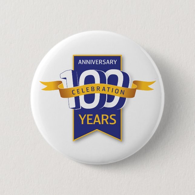 Badge Rond 5 Cm Conception du 100e anniversaire (Devant)