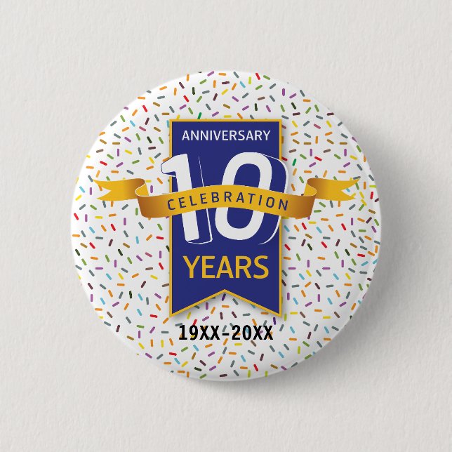 Badge Rond 5 Cm Conception du 10e ANNIVERSAIRE (Devant)