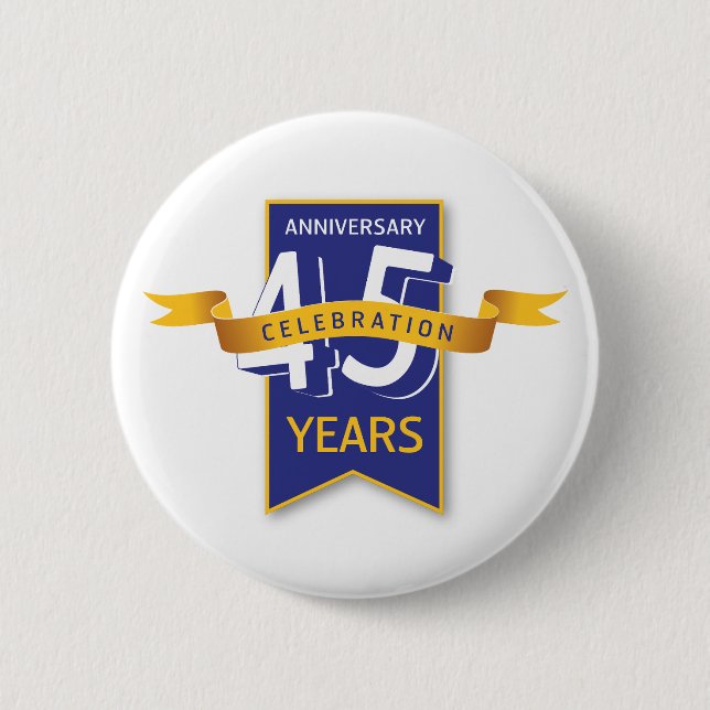 Badge Rond 5 Cm Conception du 45e anniversaire (Devant)