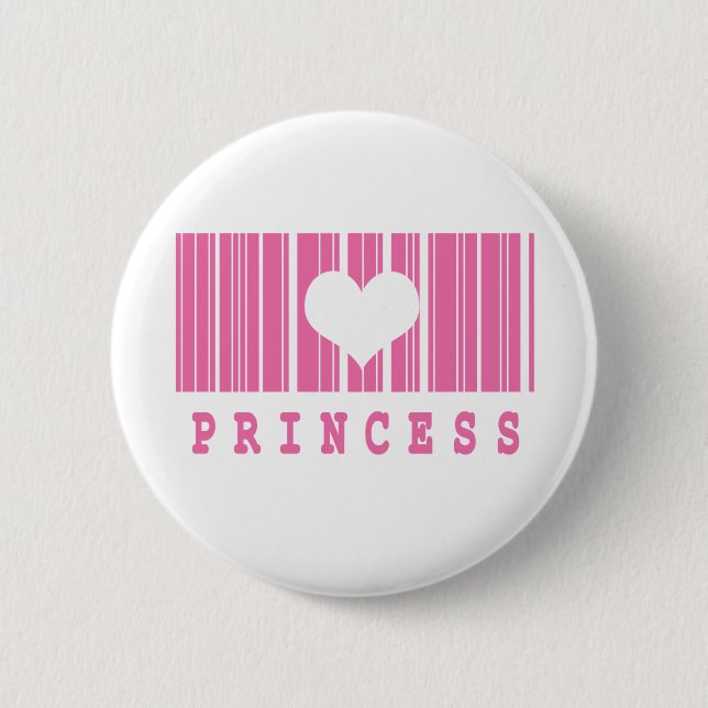 Badge Rond 5 Cm conception du code barre princess (Devant)