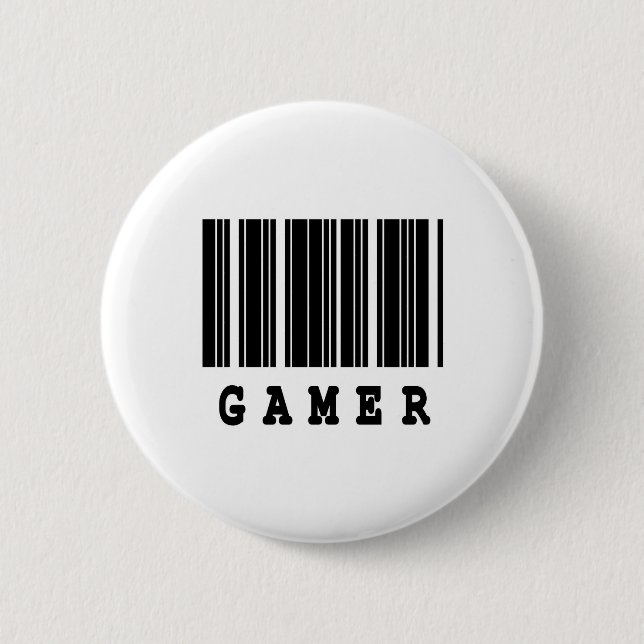 Badge Rond 5 Cm conception du code-barres du gamer (Devant)