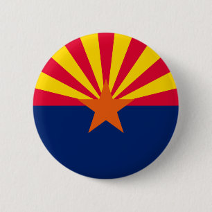 Badge Rond 5 Cm Conception du drapeau de l'État de l'Arizona