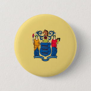 Badge Rond 5 Cm Conception du drapeau de l'État du New Jersey