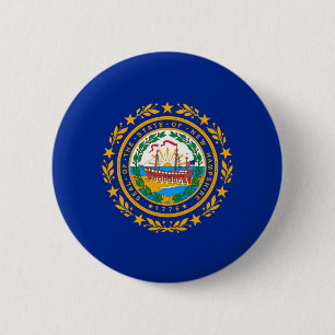 Badge Rond 5 Cm Conception du drapeau d'état du New Hampshire