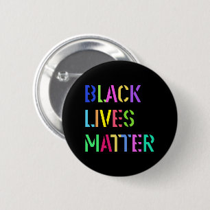 Badge Rond 5 Cm Conception d'un crayon coloré de Black Lives Matt
